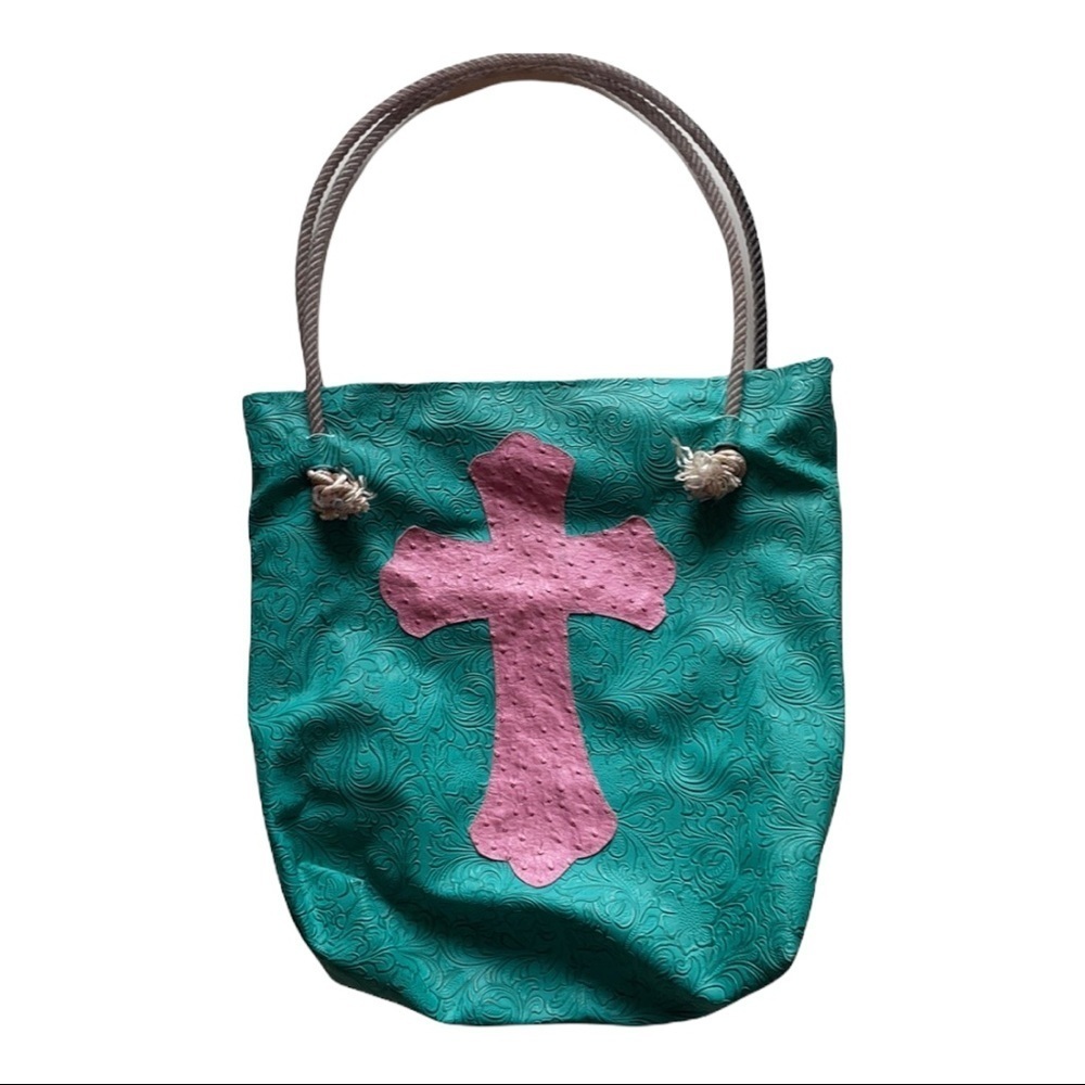 Leather handmade Brothers Sisters Design Studio Purse Tote with Lasso handles
